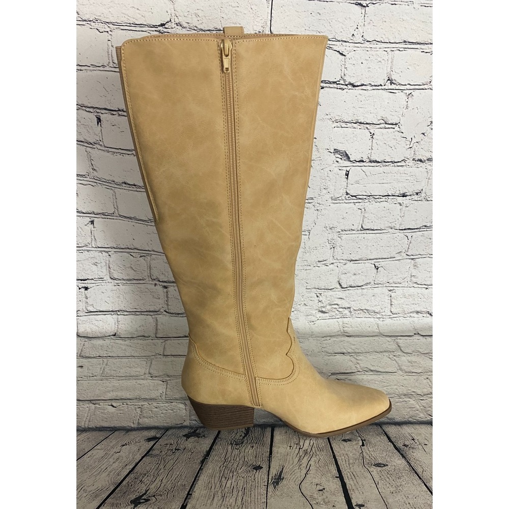 Frye & Co NWOT Womens Selah Riding Cowboy Boot 11M Cream Leather Stacked Heel - Picture 5 of 12